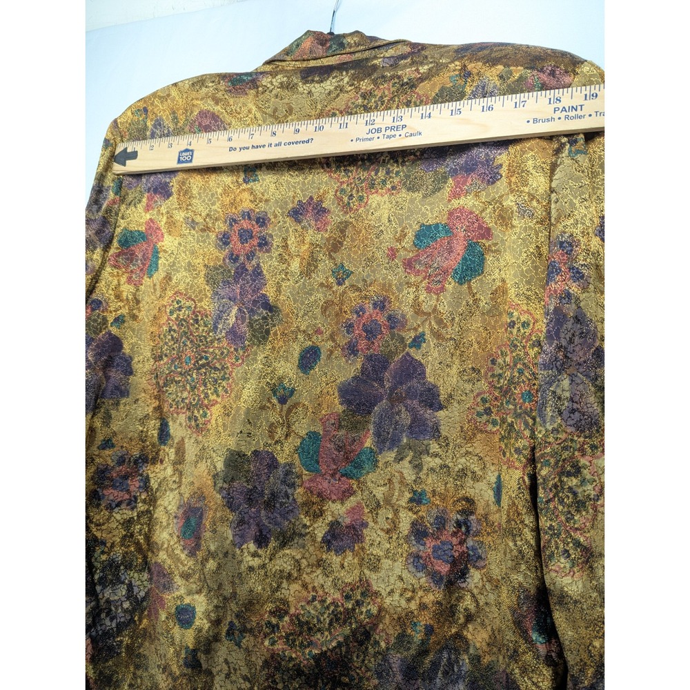 Michael & Company Vintage Gold Floral Metallic Brocade Blazer Jacket XL Tapestry - Picture 6 of 11